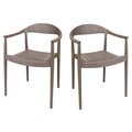 Rainbow Outdoor Kennedy Set of 2 Stackable Armchair-Cappuccino RBO-KENNEDY-CAP-AC-SET2